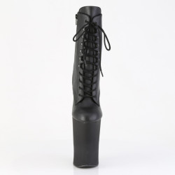 Pleaser WORSHIP-1020 Black Vegan Leather Ankle Boots