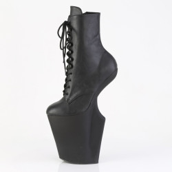 Pleaser WORSHIP-1020 Black Vegan Leather Ankle Boots