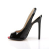 Pleaser SEXY-08 Black Slingback Peep Toe Pumps Women