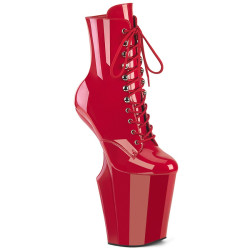 Pleaser WORSHIP-1020 Red Patent High Heeled Ankle Boots