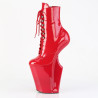Pleaser WORSHIP-1020 Red Patent High Heeled Ankle Boots