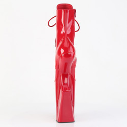 Pleaser WORSHIP-1020 Red Patent High Heeled Ankle Boots