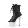 Pleaser BEJEWELED-1021-7 Black Vegan Leather Silver