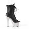 Pleaser BEJEWELED-1021-7 Black Vegan Leather Silver