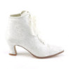 Fabulicious VICTORIAN-30 Ivory Satin Lace Ankle Boots
