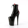 Pleaser INFINITY-1020FH Black-Red Patent Ankle Boots