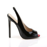 Pleaser SEXY-08 Black Slingback Peep Toe Pumps Women