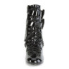 Demonia VIVIKA-128 Black Patent Block Heel Ankle Boots