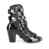 Demonia VIVIKA-128 Black Patent Block Heel Ankle Boots