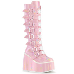 Demonia SWING-815 Rose Hologram Platform Knee Boots