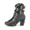 Demonia VIVIKA-128 Black Vegan Block Heel Ankle Boots