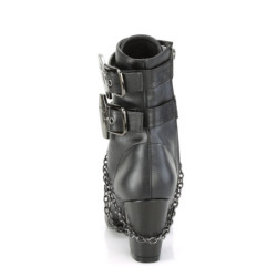Demonia VIVIKA-128 Black Vegan Block Heel Ankle Boots