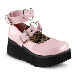 Demonia SPRITE-02 Rose Patent Maryjane Platform Shoes