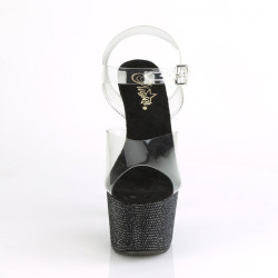 Pleaser BEJEWELED-708DM Black Strass Platform High Heels
