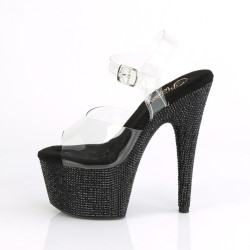 Pleaser BEJEWELED-708DM Black Strass Platform High Heels