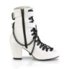 Demonia VIVIKA-128 White Vegan Block Heel Ankle Boots