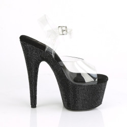 Pleaser BEJEWELED-708DM Black Strass Platform High Heels
