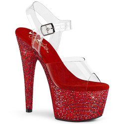 Pleaser BEJEWELED-708DM Red Strass Platform High Heels