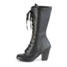Demonia VIVIKA-205 Black Vegan Block Heel Knee Boots