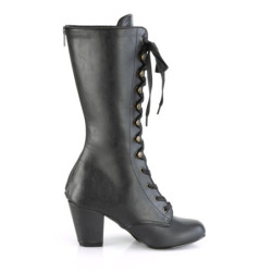 Demonia VIVIKA-205 Black Vegan Block Heel Knee Boots
