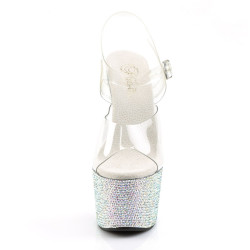 Pleaser BEJEWELED-708DM Silver Strass Platform High Heels