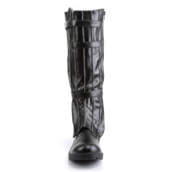 Demonia BRATTY-304 Black Vegan Chunky Overknee Boots