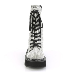 Demonia EMILY-362 Silver Vegan Platform Boots Women