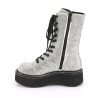 Demonia EMILY-362 Silver Vegan Platform Boots Women