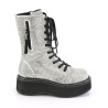 Demonia EMILY-362 Silver Vegan Platform Boots Women