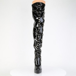 Devious INDULGE-3026 Patent Platform Thigh High Boots