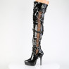 Devious INDULGE-3026 Patent Platform Thigh High Boots