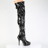 Devious INDULGE-3026 Patent Platform Thigh High Boots