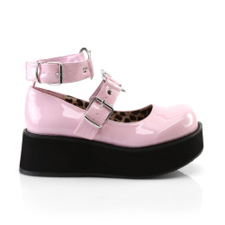 Demonia SPRITE-02 Rose Patent Maryjane Platform Shoes