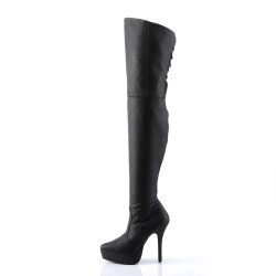 Devious INDULGE-3011 Vegan Platform Thigh High Boots