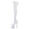 Pleaser ADORE-3000 White Patent Over The Knee Boots
