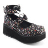Demonia SPRITE-02 Floral Fabric Maryjane Platform Shoes