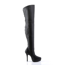 Devious INDULGE-3011 Vegan Platform Thigh High Boots