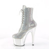Pleaser ADORE-1020CHRS Silver Strass Chrome Ankle Boots