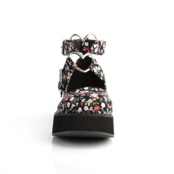 Demonia SPRITE-02 Floral Fabric Maryjane Platform Shoes