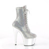 Pleaser ADORE-1020CHRS Silver Strass Chrome Ankle Boots
