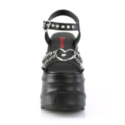 Demonia SWING-260 Black Vegan Platform Knee High Boots