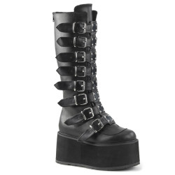 Demonia DAMNED-318 Black Vegan Platform Women Boots
