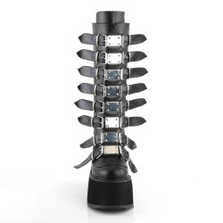 Demonia DAMNED-318 Black Vegan Platform Women Boots