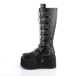 Demonia DAMNED-318 Black Vegan Platform Women Boots