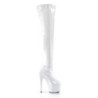 Pleaser ADORE-3000 White Patent Over The Knee Boots
