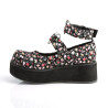 Demonia SPRITE-02 Floral Fabric Maryjane Platform Shoes