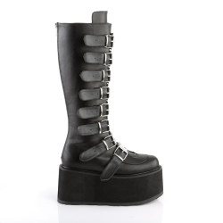 Demonia DAMNED-318 Black Vegan Platform Women Boots