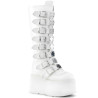 Demonia DAMNED-318 White Vegan Platform Women Boots