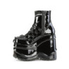 Demonia WAVE-110 Black Patent Platform Wedge Ankle Boots