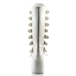 Demonia DAMNED-318 White Vegan Platform Women Boots